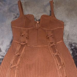 Brown party dress w/ cut outs